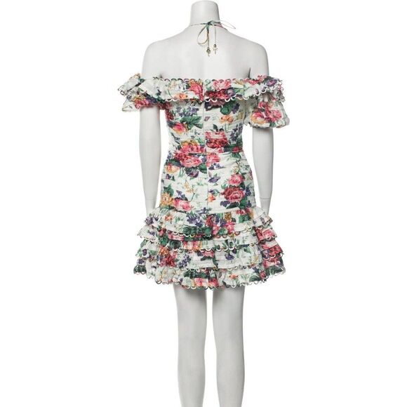 ZIMMERMANN Floral Print Mini Dress AU 0 / US 4 white - Picture 12 of 16